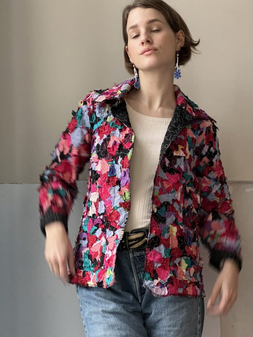 Multicoloured patchwork jacket - Image 2