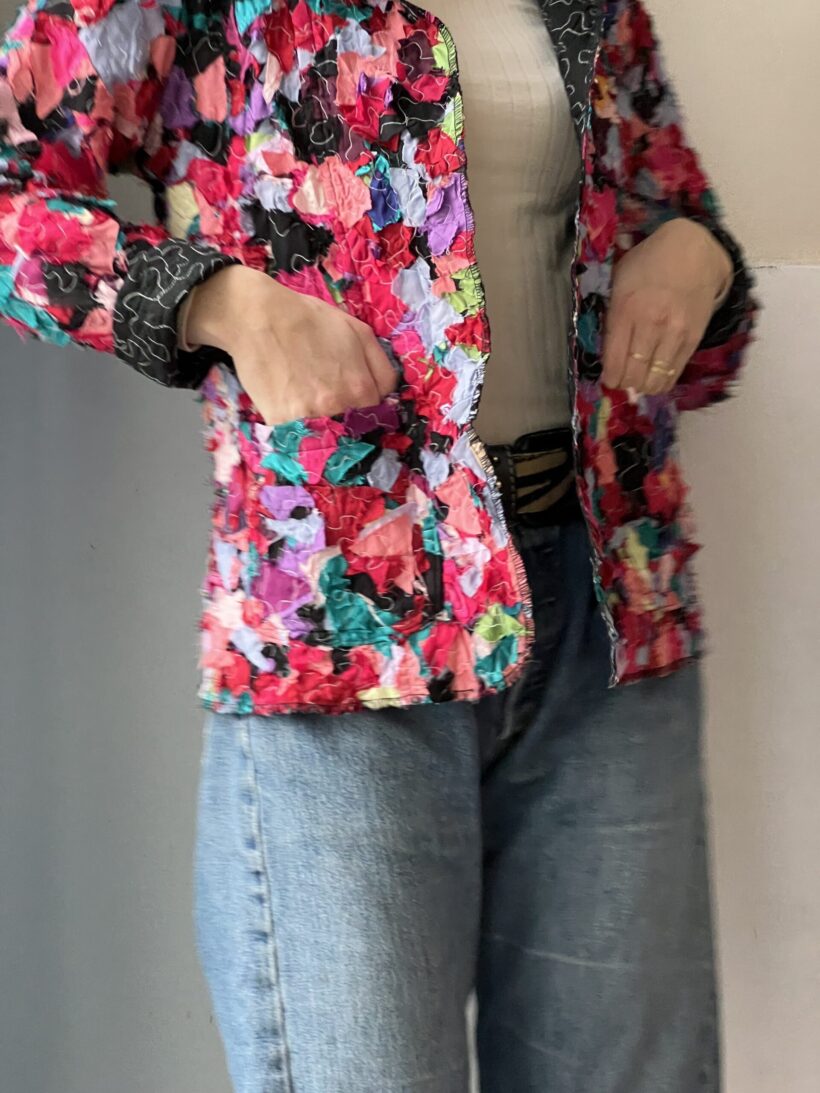 Multicoloured patchwork jacket - Image 3