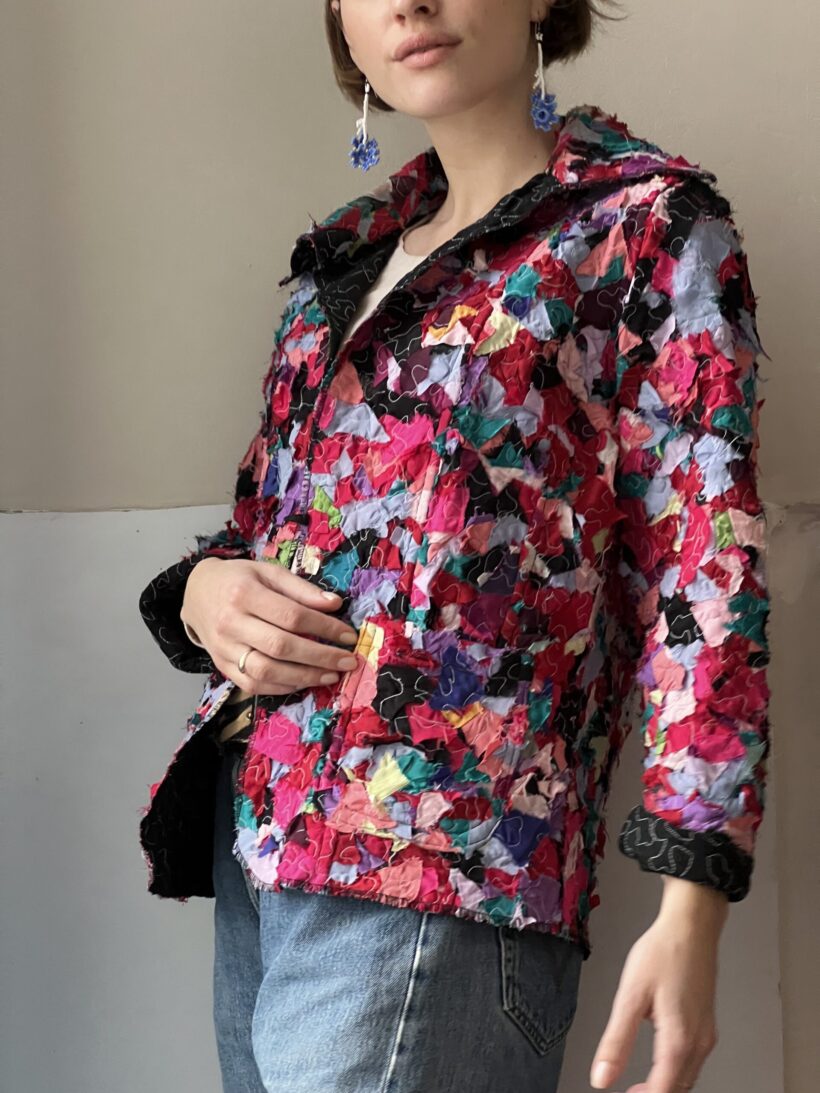 Multicoloured patchwork jacket - Image 6