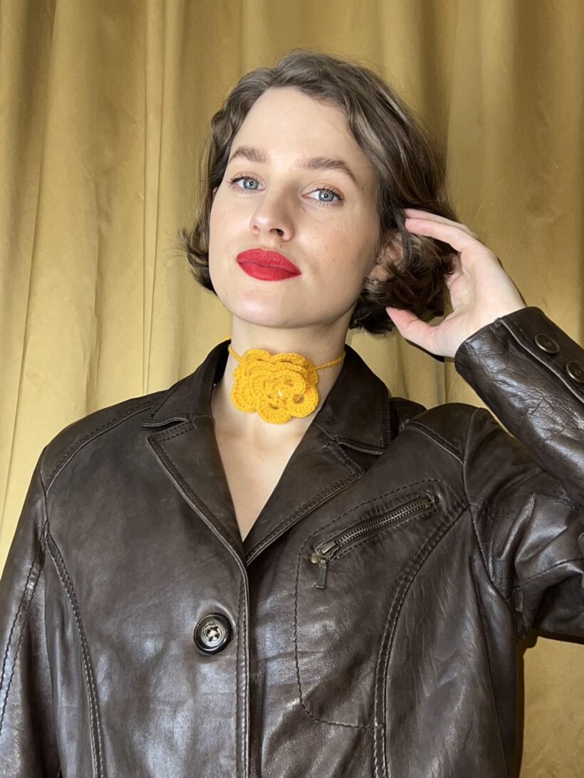 Yellow wool rose - Image 4