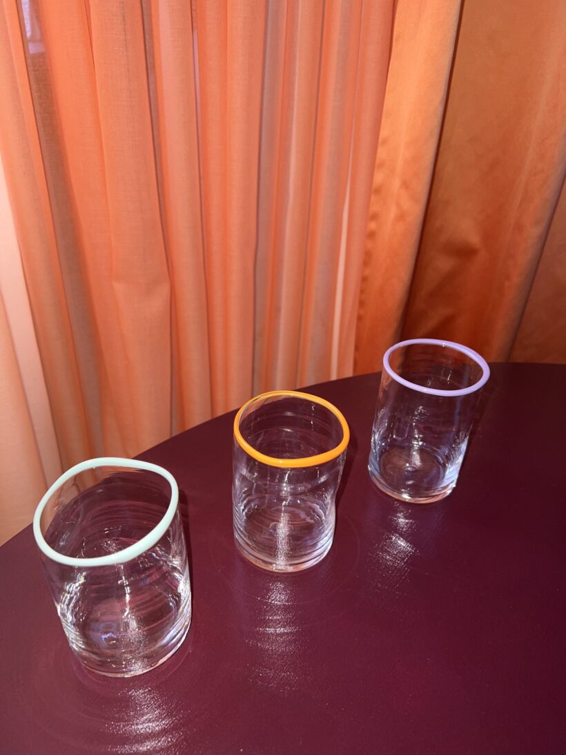 Glass pair of two - orange - Image 4