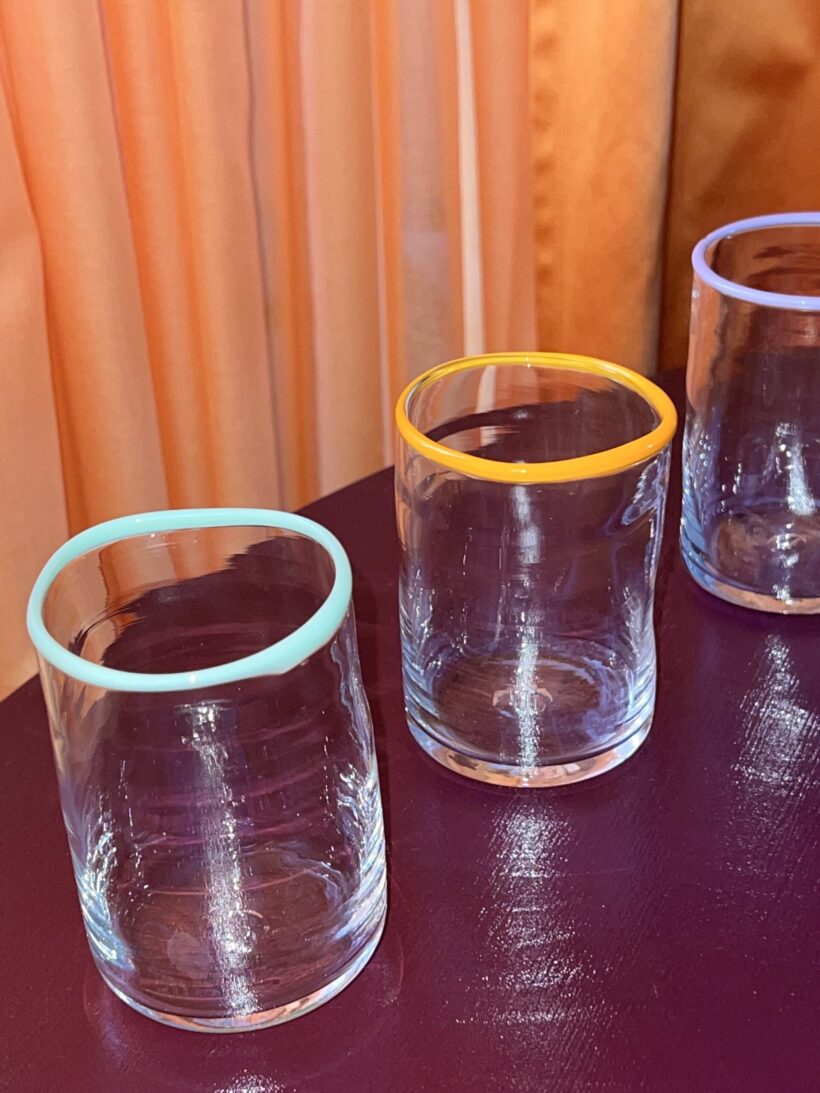 Glass pair of two - orange - Image 2