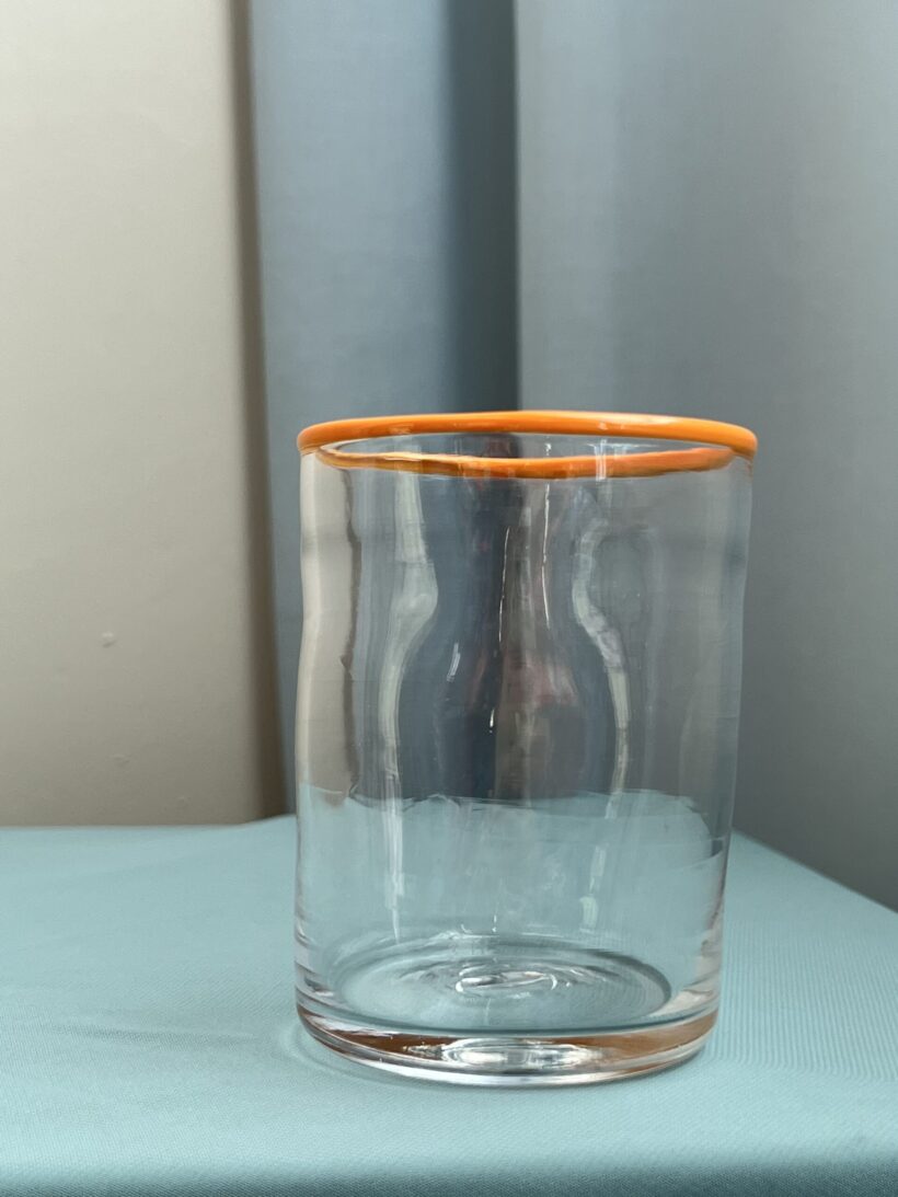 Glass pair of two - orange