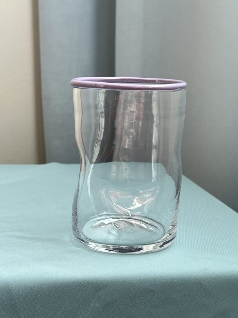 Glass pair of two - purple