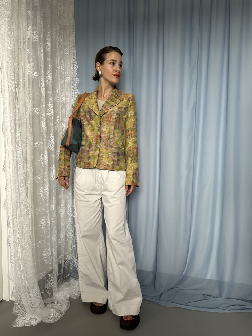 Green bouclé jacket - Image 4
