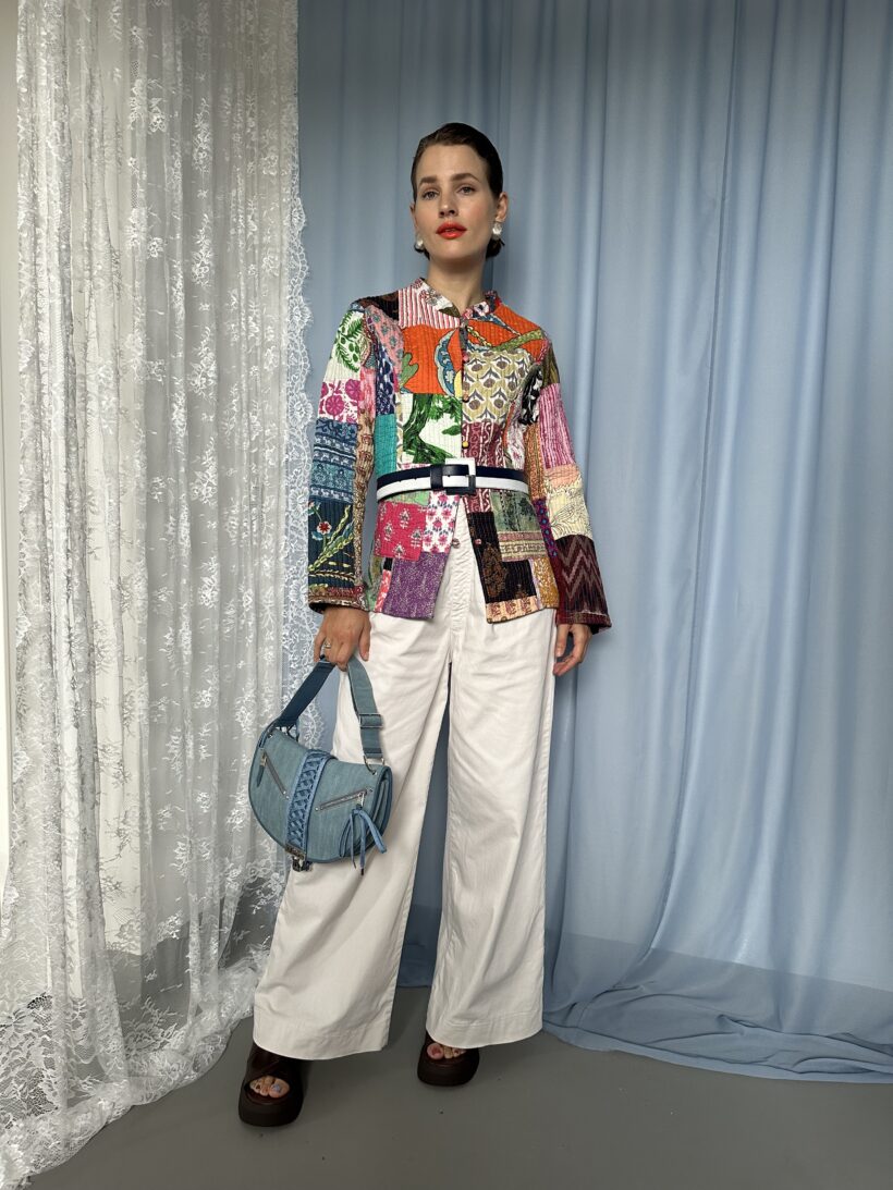 Patchwork jacket orange - Image 3